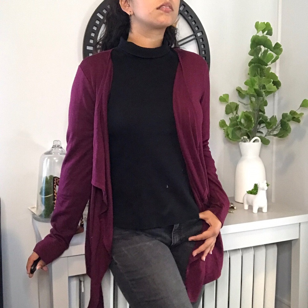 Dark Red / Red Wine Hue Cardigan